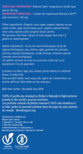 Natural Calm Magnesium Gummies Raspberry-Lemon Flavour image 2