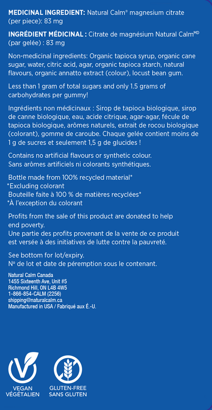 Natural Calm Magnesium Gummies - Orange Flavour image 2