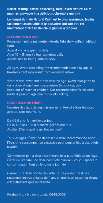 Natural Calm Magnesium Gummies Raspberry-Lemon Flavour image 1