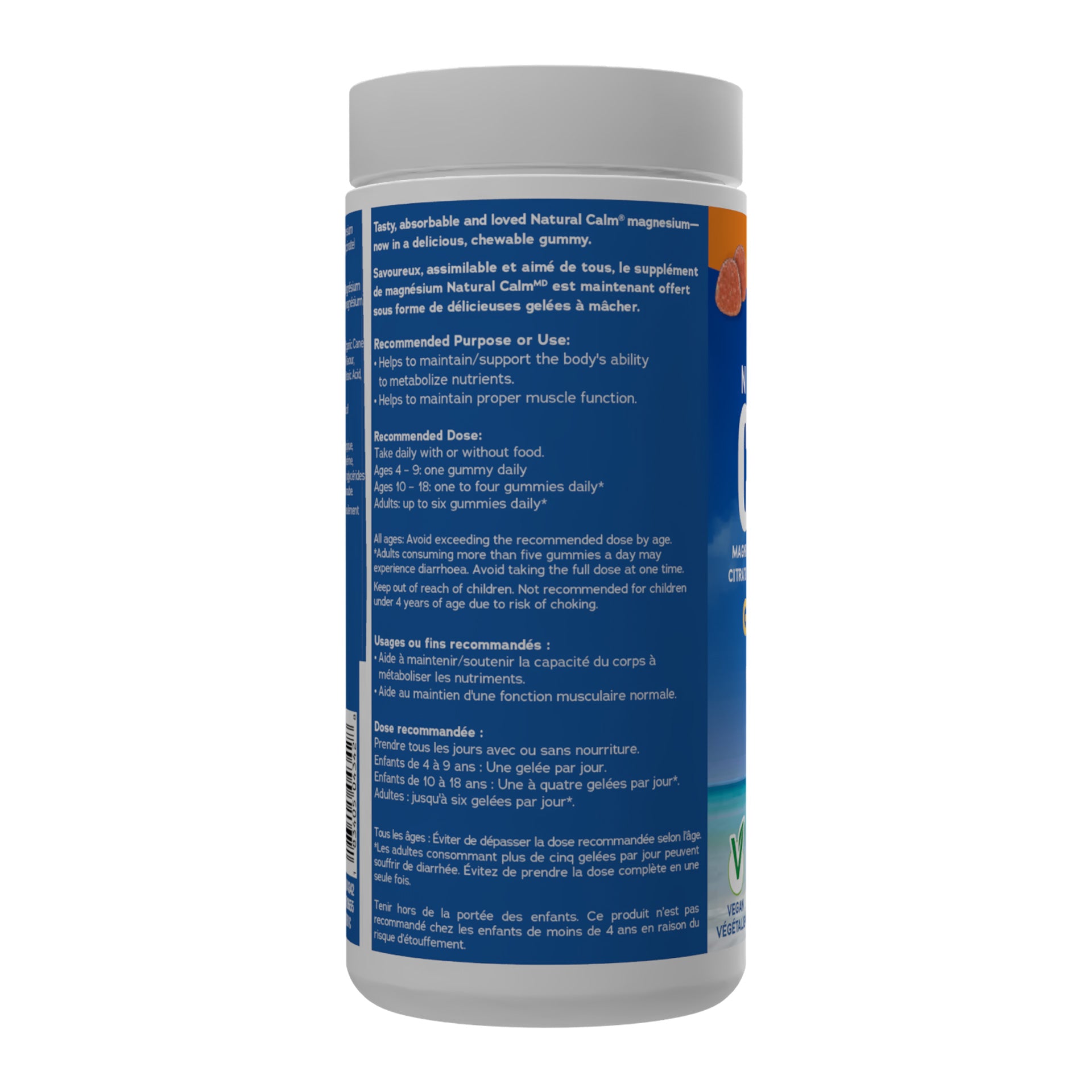 Natural Calm Magnesium Gummies - Orange Flavour