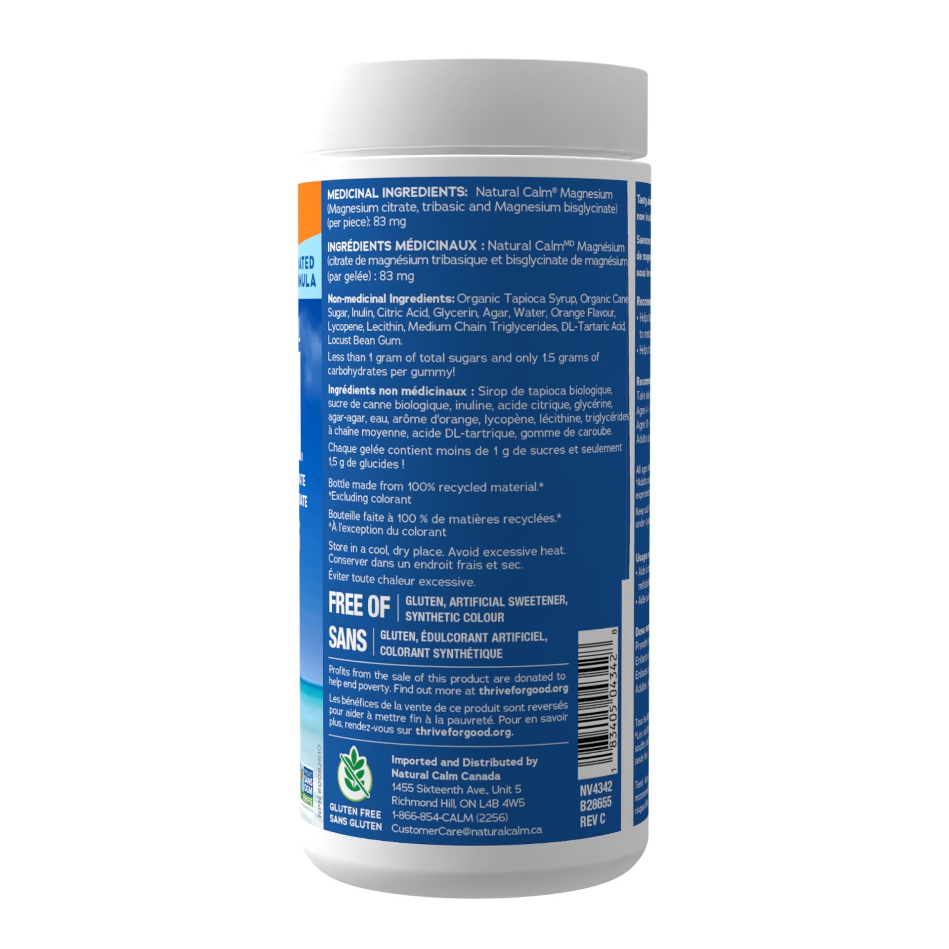Natural Calm Magnesium Gummies - Orange Flavour