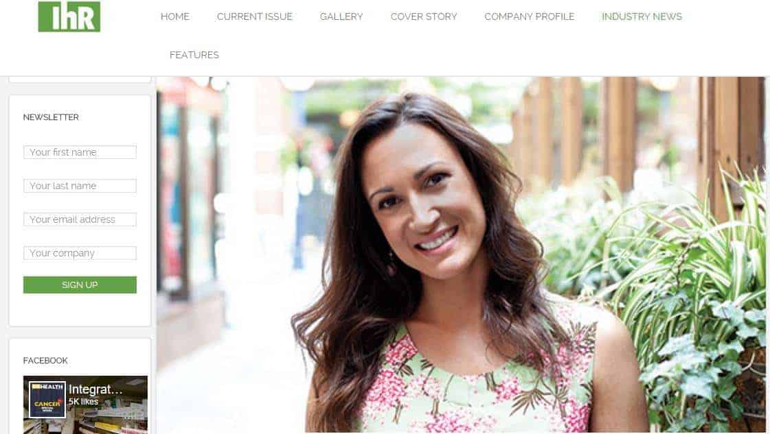 IHR Magazine Sitara Hewitt on Natural Calm for Stress and Anxiety